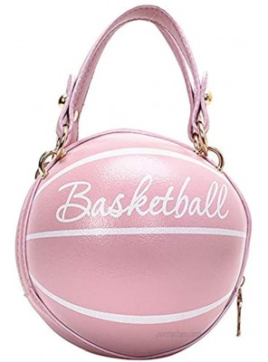 Molodo Girls Small Round Basketball Shaped Crossbody Bag Fashion PU Leather Mini Tote Bag Purse For Women