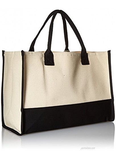 Mud Pie Classic Black and White Initial Canvas Tote Bags D 100% Cotton 17 x 19 x 2