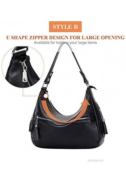 OVER EARTH Womens Handbags Soft Leather Hobo Shoulder Bag Ladies Crossbody Tote Purses with Tassel