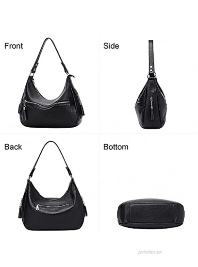 OVER EARTH Womens Handbags Soft Leather Hobo Shoulder Bag Ladies Crossbody Tote Purses with Tassel