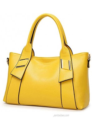 Tibes Fashion Synthetic Leather Handbag Messenger Bag for Women Yellow Purse