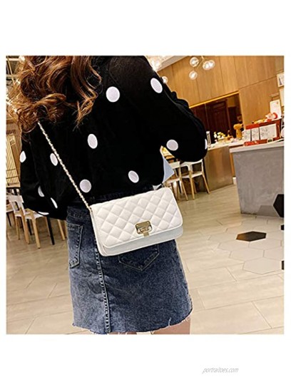 Women Leather Shoulder Bag Fashion Clutch Handbag Quilted Designer Crossbody Bag with Chain Strap