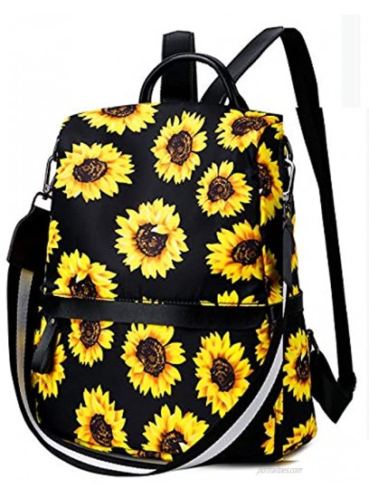 Womens Backpack Purse Anti-theft Sunflower Backpacks Girls Water-resistant Lightweight Rucksack Shoulder Bag for Women Ladies Gift