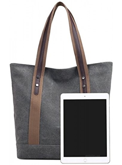 Women's Canvas Shoulder Bags Retro Casual Handbags Work Bag Tote Purses